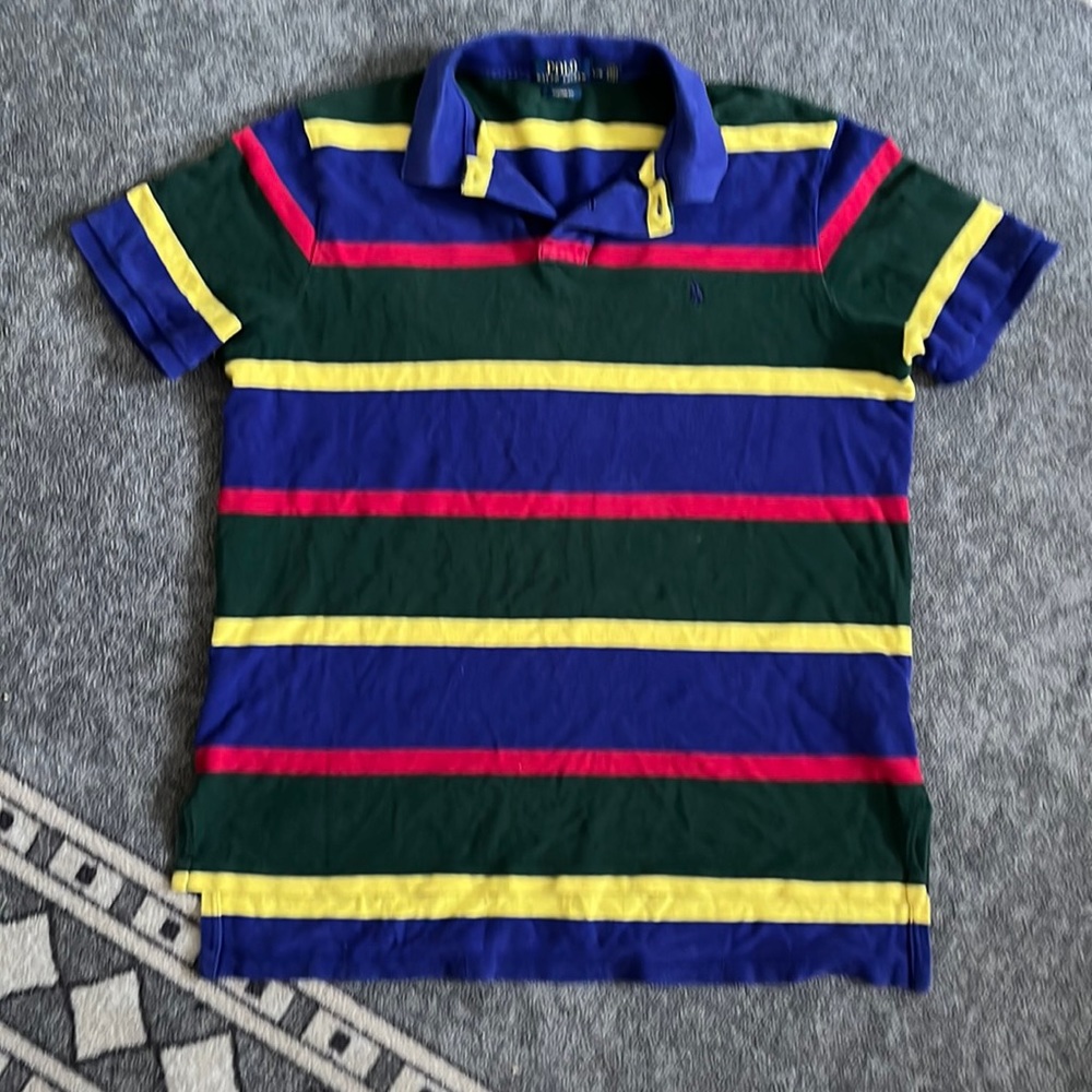 Polo Ralph Lauren Shirt Colorblock Stripe Custom Fit Pony